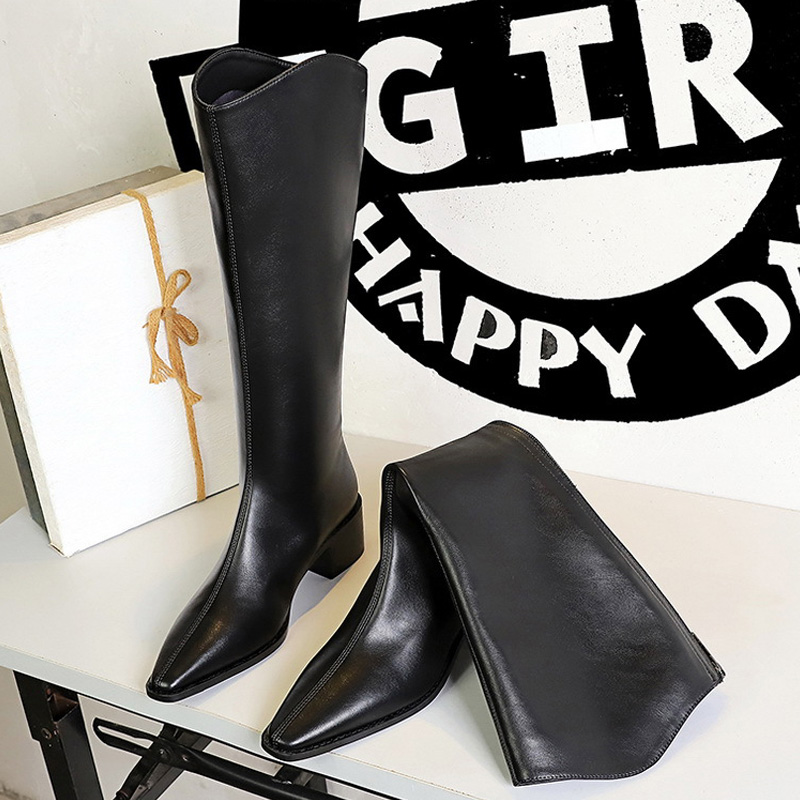 Knee High Boots Women - BIGTREE 2027 New Street Style Pointed
