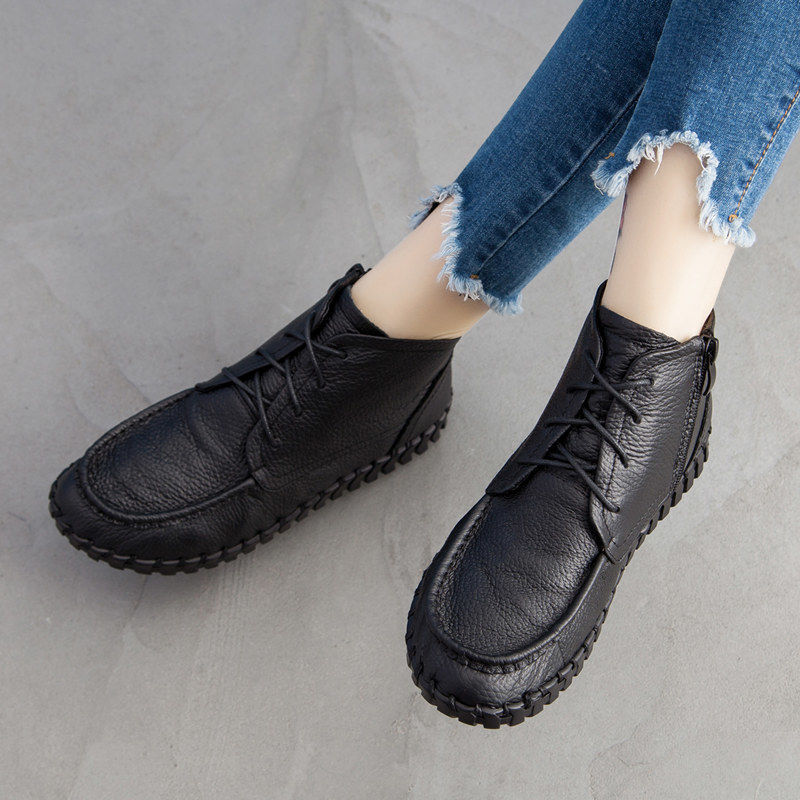 Real Leather Boots Women's Aut - огляд і ціна Oxford Lace Up Women