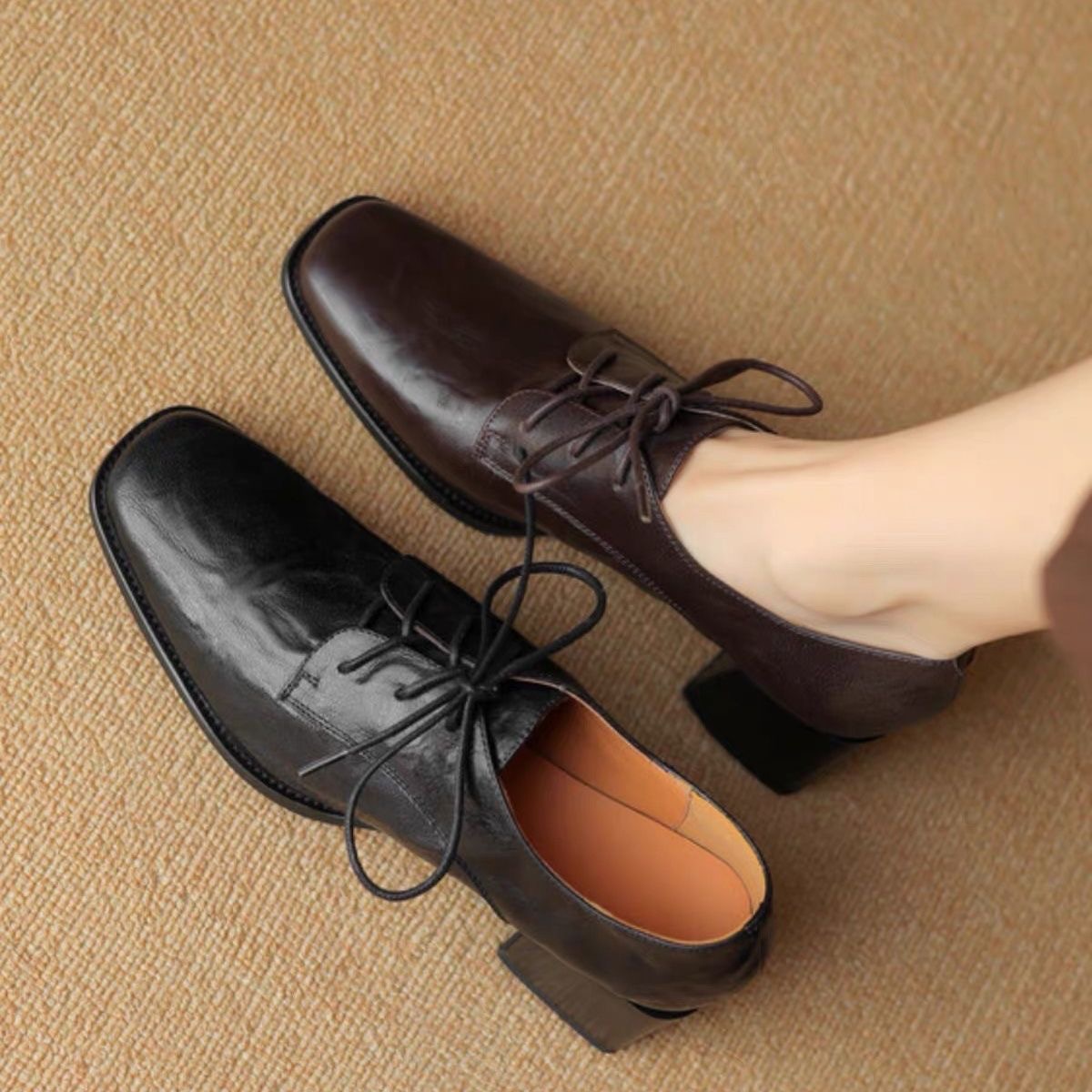Women Square Toe Lace Up Oxfor - огляд і ціна Oxford Lace Up Women