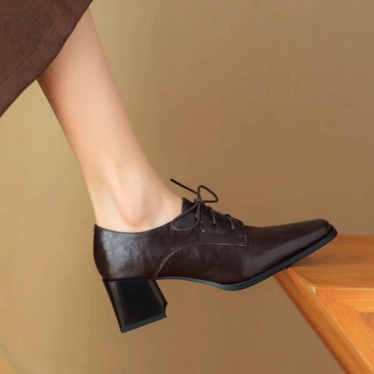 Women Square Toe Lace Up Oxfor - огляд і ціна Oxford Lace Up Women