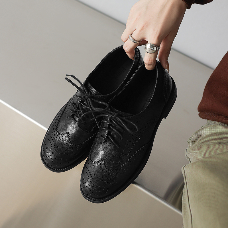 EAGSITY Cow leather brown brog - огляд і ціна Oxford Lace Up Women