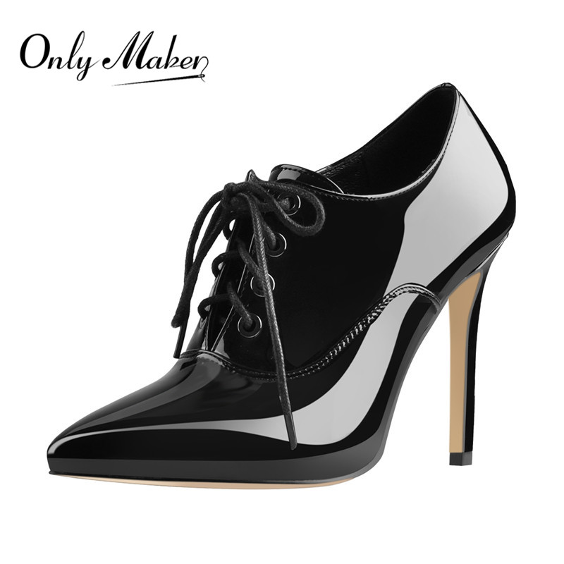 Onlymaker Women Lace Up Vintag - огляд і ціна Court Heel Pointed