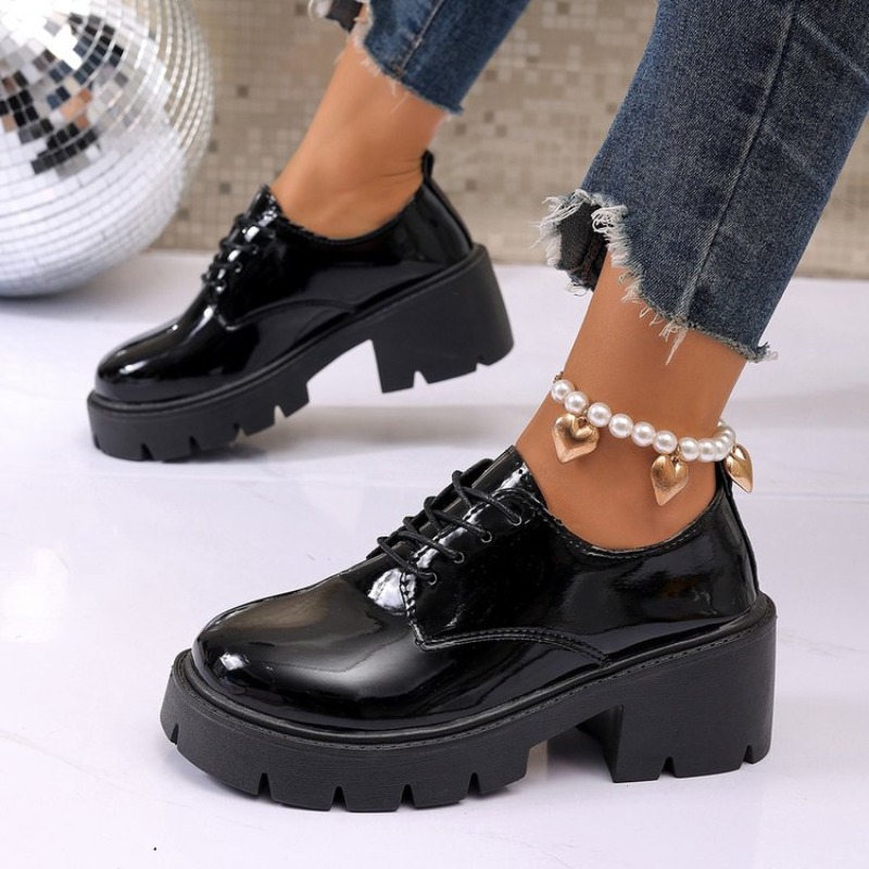 2026 New  Women Spring  Black  - огляд і ціна Oxford Lace Up Women