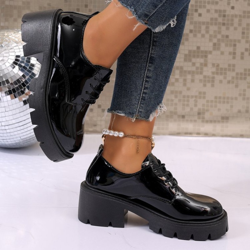 2026 New  Women Spring  Black  - огляд і ціна Oxford Lace Up Women