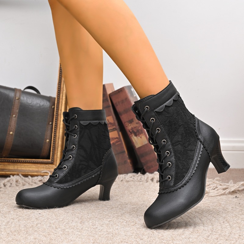 Women Closed Toe Med Heel Lace - огляд і ціна Court Heel Pointed