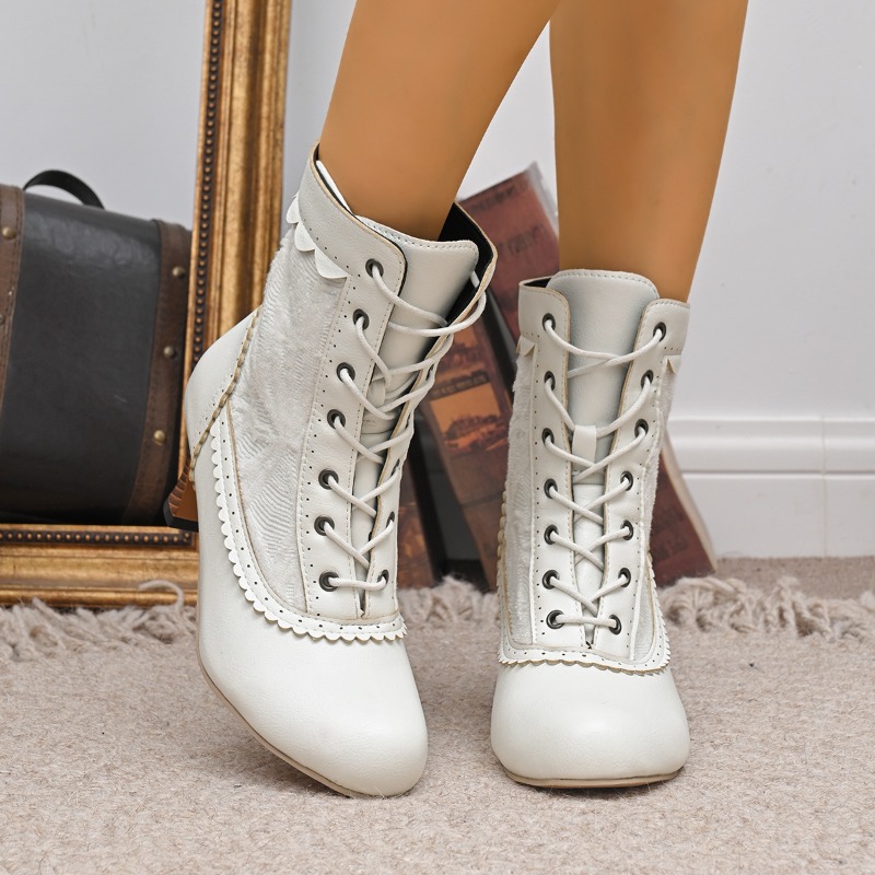 Women Closed Toe Med Heel Lace - огляд і ціна Court Heel Pointed